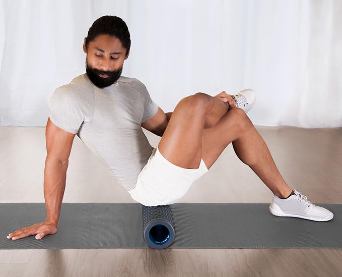 Teeter Massage Foam Roller - Textured for Deep Tissue Muscle Relief to Boost Recovery, Flexibility, Mobility - Back Pain Relief, Sports Massage, Myofascial Release