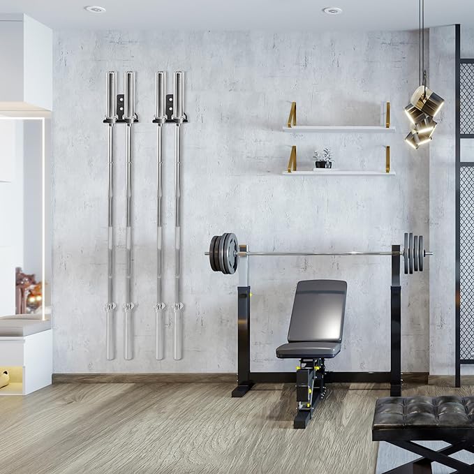Wall-Mounted Gym Organizer, Resistance Band Storage Rack, Barbell Holder Wall Mount, Dumbbell Storage, Home Gym Accessories Holder