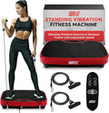 Hurtle Fitness Vibration Platform Machine - Home Gym Whole Body Shaker Exercise Machine Workout Trainer Fast Weight Loss w/Resistance Bands Easy Carry Wheel Remote Adjustable Speed