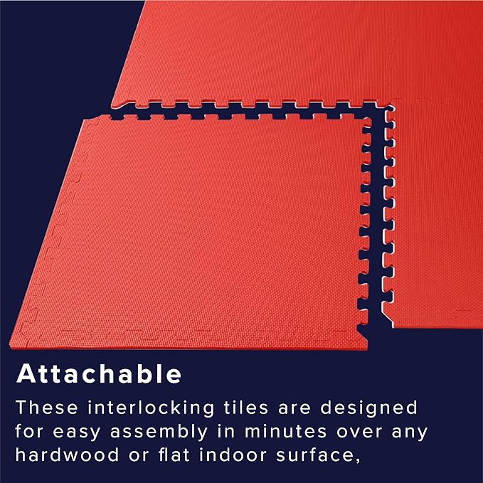 We Sell Mats 3/8" Thick Multipurpose EVA Foam Exercise Floor Mat, Interlocking Tiles, Anti-Fatigue for Home or Gym