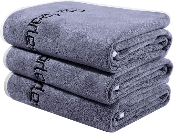 BOBOR 3-Pack 14 x 29 Inch Gym Towels, Workout Sweat Towel for Men Gym, Super Absorbent, Fast Drying Fitness Exercise Towels for Sweat, Soft Microfiber (Gray 3 Pack, 14" x 29")