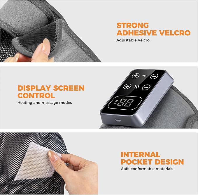 YAZHI Cordless Knee Massager for Pain Relief – Electric Heated Knee Brace, 5 Heat Levels & 3 Massage Modes, Gifts for Men and Women 2pack