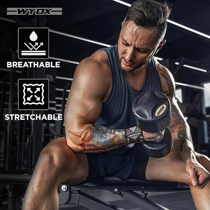 WYOX Wrist Wraps For Weight Lifting With Thumb Loop & power lifting Wrist Straps For Bench Press and Pushups Training Support and Protection Wrist Support for bodybuilding