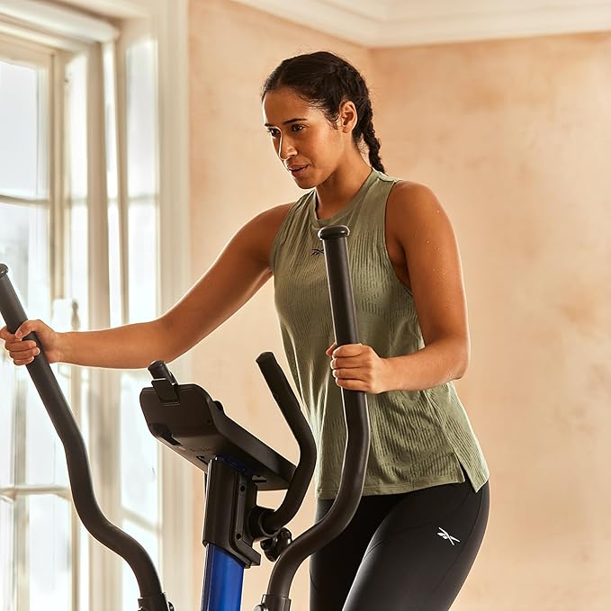 Reebok FR20 Home Elliptical Cross Trainer, Black, Cardio Exercise, 8 Resistance Levels, 264 lb. Capacity, Plus 60 Day Free Kinomap Membership