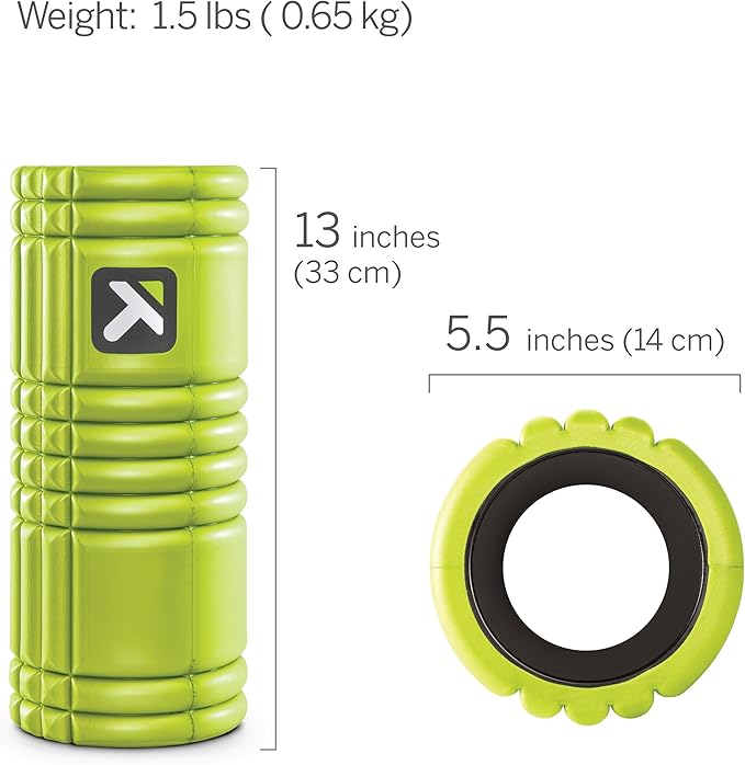 TRIGGERPOINT Performance Therapy Grid Foam Roller for Exercise, Deep Tissue Massage and Muscle Recovery, Original (13-Inch), Lime