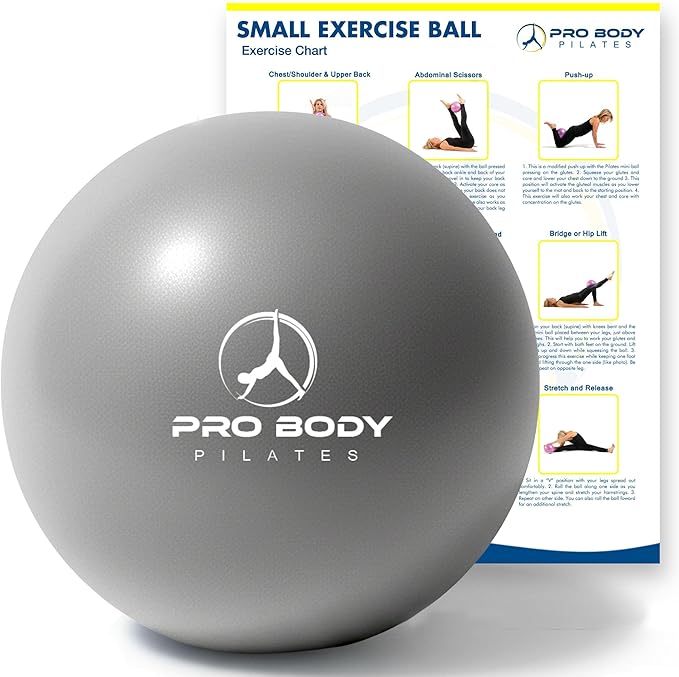 ProBody Pilates Small Exercise Ball - 9 Inch Workout Ball for Stability, Barre, Yoga, Core & Physical Therapy