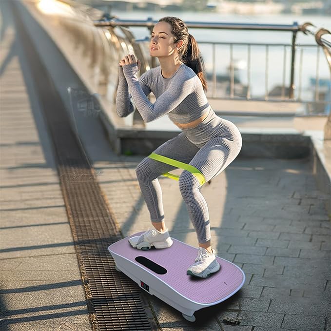 Silent Vibration Platform for Fitness & Weight Loss - 10 Frequency Levels, Full Body Shaking Machine with Noise-Reducing Motor, Auto Start/Stop, 3 Modes, Unisex Pink