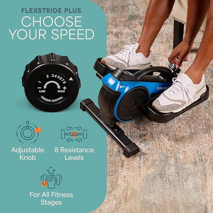 Lifepro Portable Under Desk Elliptical Exercise Machine - Motorized Pedal Exerciser for Home Workouts, Muscle Toning, Energy Boost - Mini Foot & Leg Exerciser with Fitness App
