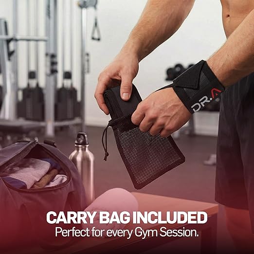 Dr. Arthritis Weight Lifting Wrist Wraps with Thumb Loop, Heavy-Duty Wrist Straps for Weightlifting, Hybrid Training, Olympic Lifts & Calisthenics, Non-Slip Gym Wraps for Men & Women (Black, Pair)