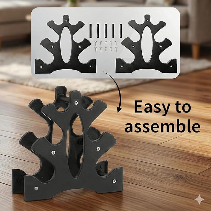 3 Tier Dumbbell Rack Stand - Compact Weight Storage Organizer for Home Gym Exercise, Small Duty 3-Tier Weight Storage Solution (Dumbbells Not Included) - 23x22.5x8.5cm