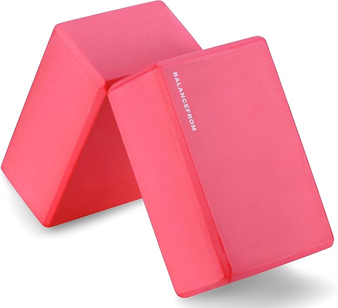 Fitvids Set of 2 High Density Yoga Blocks, 9"x6"x4" Each, Pair, Multiple Colors
