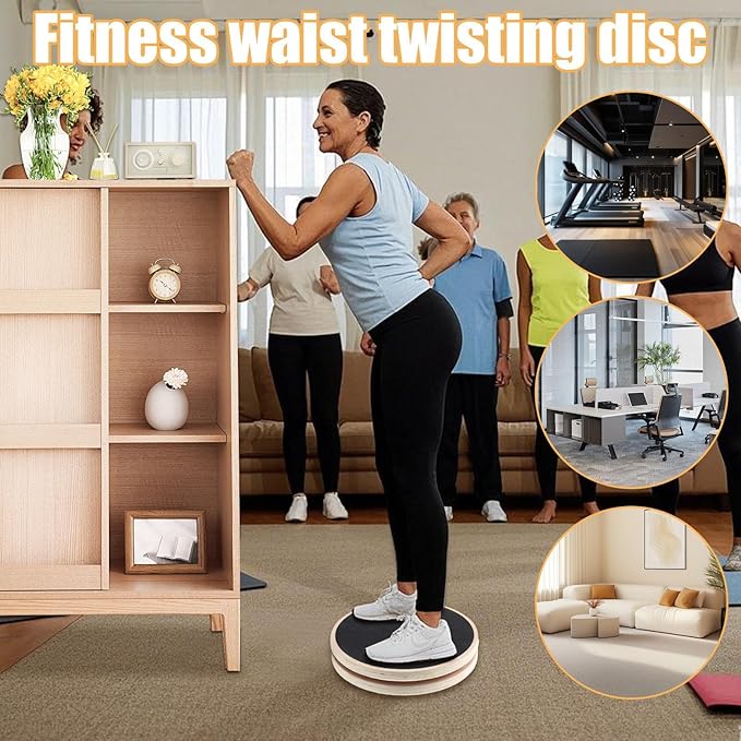Waist Training Board, Wooden Waist Whisper Anti Slip, 40cm Exercise Equipment for Home Use, Body Trainer Rotating Fitness Gear, Workout Accessory with Function Design, Twist Board for Arms Trims