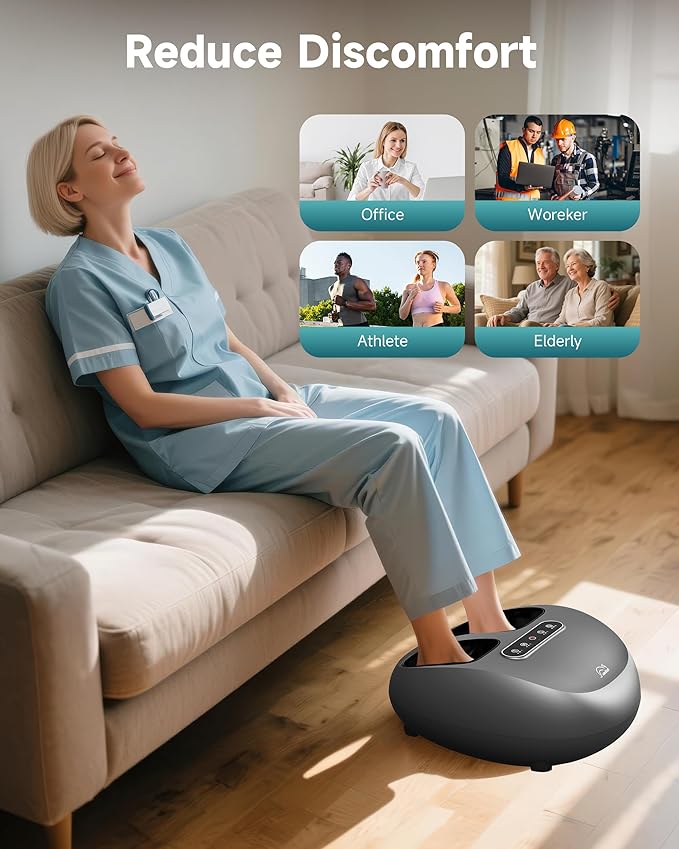 Snailax Foot Massager with Heat and Compression, Shiatsu Foot Massager for Neuropathy and Plantar Fasciitis, Deep Kneading, Rolling, Remote Control, Fits up to Size 14