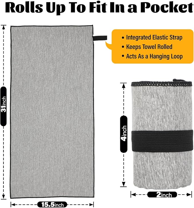 3 Pack Microfiber Gym Towel Fast Drying Men Women Workout Gear for Body Sweat Sports Exercise Fitness Tennis Running Riding Hiking Camping Yoga Jogging Fishing Working Out Towel