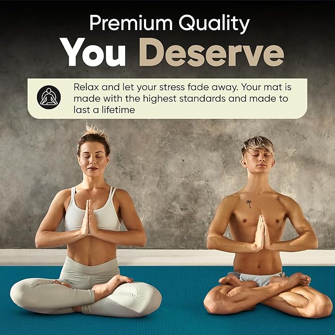 Gorilla Mats Large Yoga Mat – 6'x4', 7'x5' (8mm) Extra Thick & Wide Non-Slip Exercise Mat for Home Gym Flooring – Ultra Comfortable Workout Floor Mat for Barefoot Fitness, Anti Fatigue, Stretching