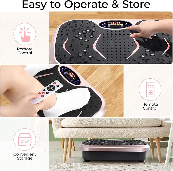 Arlopu 3D Vibration Plate Exercise Machine, Full Body Workout Vibration Platform for Weight Loss & Lymphatic Drainage, Shake Fitness Platform with Loop Bands for Women Men