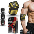 Elbow Wraps for Weightlifting (Pair), Stretchable & Breathable 41" Elbow Compression Strap, Weightlifting Straps for Bench Press, Supports Powerlifting, Pressing, Elbow Straps for Gym Accessories for Men (Yellow)