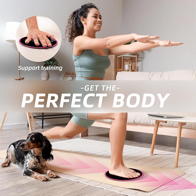 ZILLEEN Exercise Sliders for Working Out Fitness Discs for Pilates Women Men, 2 Pack