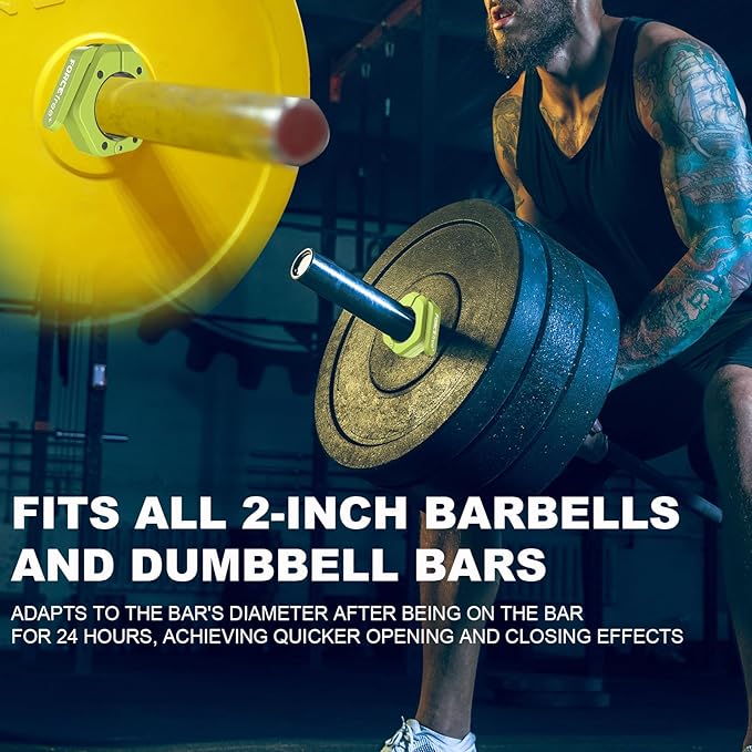 Barbell Clips (Pair), Barbell Clamps, Quick Release Olympic Barbell Clamps with Anti Slip TPR Grip, Barbell Collars for Secure Weightlifting & Powerlifting
