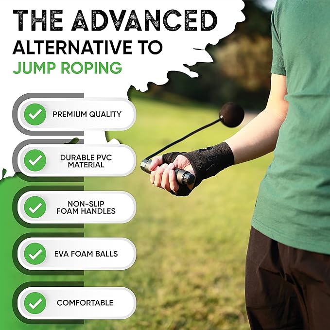 Bod Ropes Cordless Jump Rope Beachbody MBF - Adjustable Length Ropeless Jump Rope For Beachbody - Emulate Weighted Jumprope Indoors - Cordless Jumping Rope Great For Improving Fitness In Small Spaces