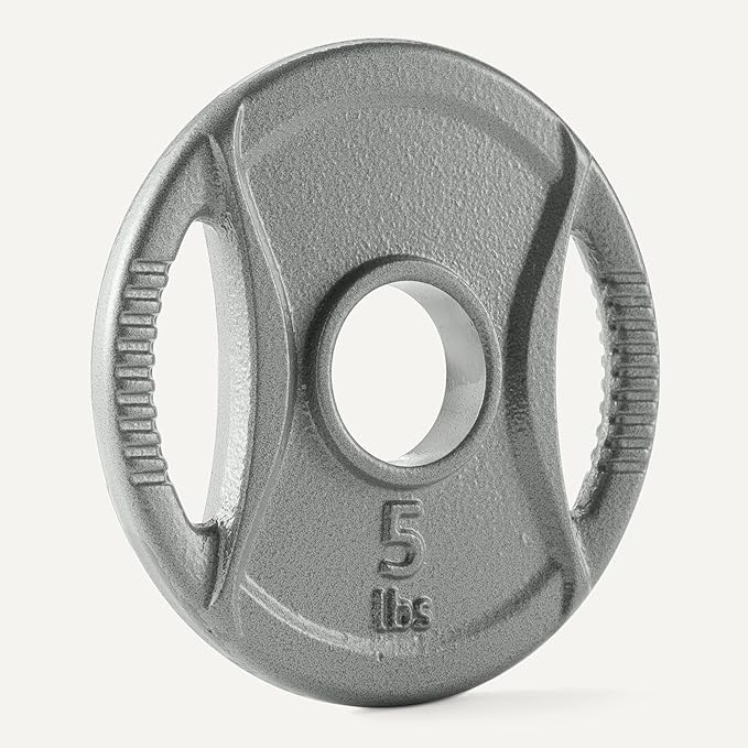 Amazon Basics 2-Inch Olympic Cast Iron Grip Weight Plates