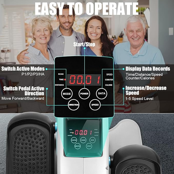 Ancheer Under Desk Elliptical,Ellipse Leg Exerciser for Seniors Fully Assembled, Electric Seated Pedal Elliptical Exerciser with Remote &12 Resistance Adjustable Speed