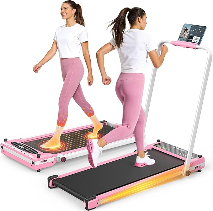 ANCHEER Walking Pad Treadmill with Foot Massage/Vibration Massage, Versatile Walking Pad with Incline and Handle Bar, 3.5HP Foldable Treadmill for Home/Office/Apartment
