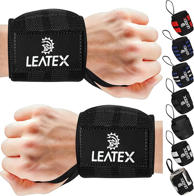 Weight Lifting Wrist Wraps 18" Wrist Support with Heavy Duty Thumb Loop - Best Gym Wrist Wraps for Powerlifting Competition, Strength Training, Bodybuilding - for Men & Women