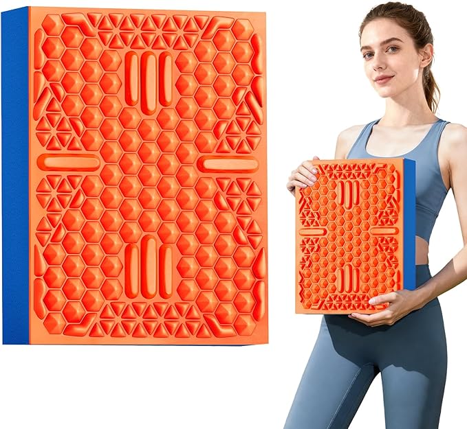 HAPBEAR Exercise Balance Pad - 15"x12" Non-Slip Textured Foam Balance Pad with 2-in-1 Stability & Massage - 2.2" Thick TPE Layer with Soft Cushioning + EVA Massage Layer for Physical Therapy, Core Training & Massage