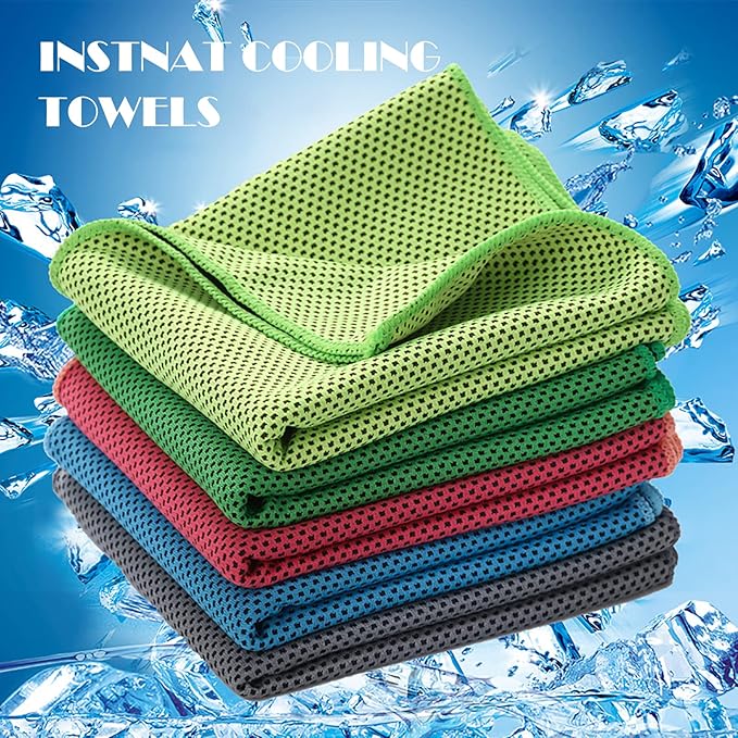 Pack of 20 Cooling Towel 40x12'' Ice Towel for Neck and Face Microfiber Chilly with Bag Breathable Yoga Gym Stay Cool Towels Sweat Rag for Workout Running Camping Pilates Beach, Red