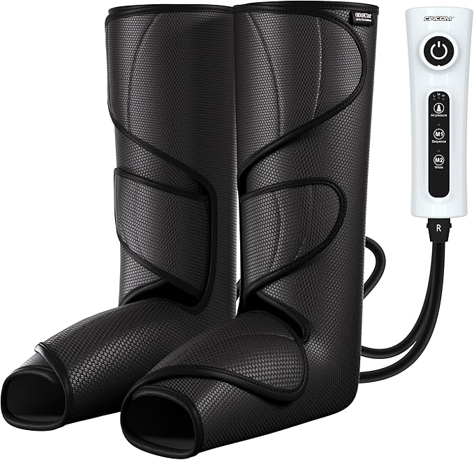 CINCOM Leg Massager for Circulation and Pain Relief, Air Compression Calf Foot Massagers Helpful for Relaxation, Gifts for Mom and Dad (with 2 Extensions)