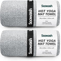 Hot Yoga Towel,Microfiber Yoga Mat Towels Non Slip for Hot Yoga Absorbent Microfiber Sweat Anti-Slip Cover,Bikram,Pilates,Exercise,Fitness 24 inch X 72 inch Grey 2 Pack