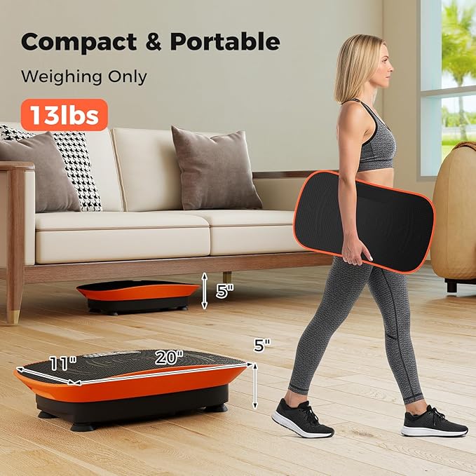 GYMAX Vibration Plate Exercise Machine, Vibration Plate with 10-Level Intensity, LED Display & Remote Control, Body Vibrating Plates Stand Shaking Platform Fat Burning Machine