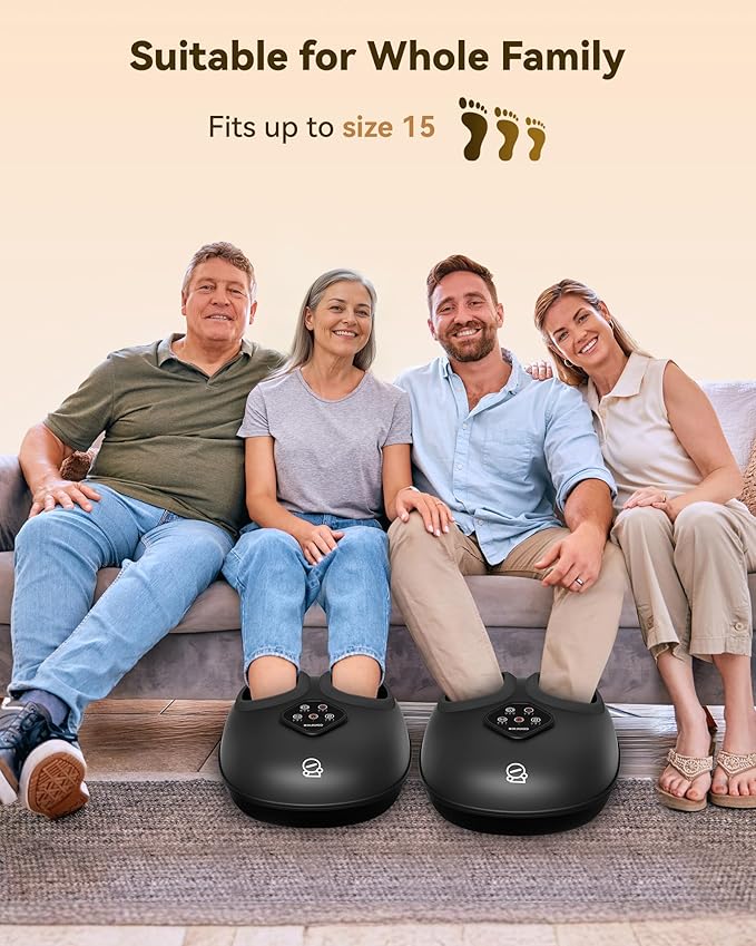 COMFIER 2026 Shiatsu Foot Massager with Heat,Compression,Kneading &Rolling,Foot Massager for Neuropathy,Plantar Fasciitis,Upgraded for Larger Feet Machine(Size 15),Home or Office,for Men Women
