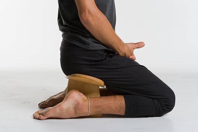 Meditation Bench IKUKO Basic, Preassembled Version, Solid Wood, Locally Handmade Eco Friendly Wooden Kneeling Ergonomic Seiza Seat, Prana Yoga