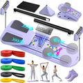 Pilates Board, 9 in 1 Multi-Purpose Foldable Pilates Reformer Set, Portable Pilates Reformer Board with Yoga Socks & Resistance Bands, Best for Women Fitness & Exercise at Home Pilates Workout Board