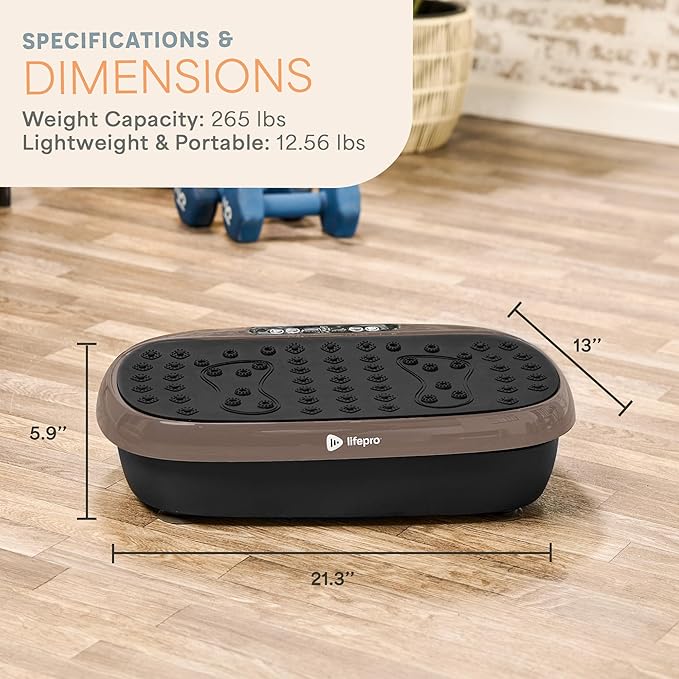 Lifepro HexaPlate Lite Vibration Plate Exercise Machine with Magnetic Acupoints - Full Body Vibration Platform for Beginners and Recovery - Lymphatic Drainage Massager for Muscle Toning and Fitness