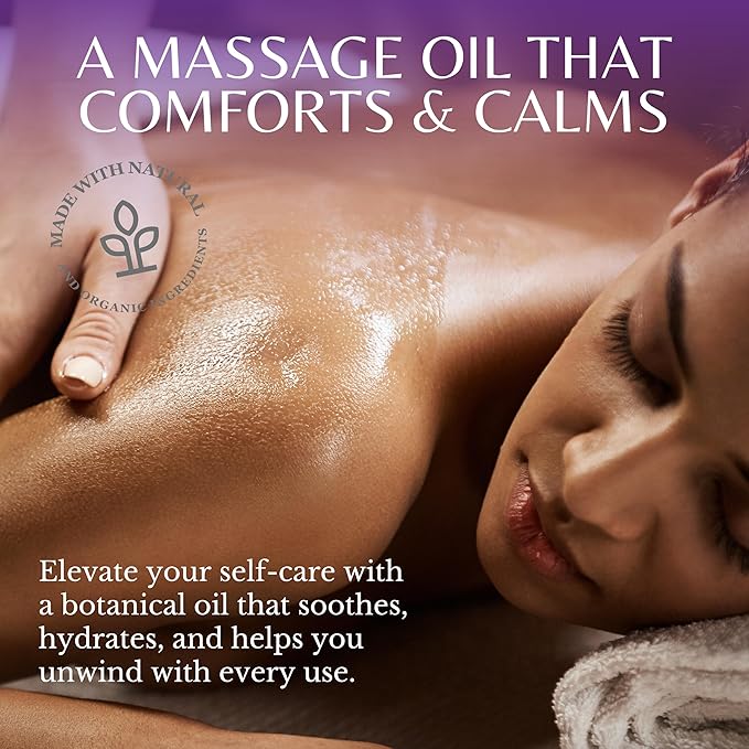 Lavender Massage Oil for Skin, Luxury Aromatherapy & Romantic Massage Oil for Date Night, Relaxing & Hydrating Skin, 8 fl oz