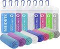 Sukeen Cooling Towel (40"x12"),Ice Towel,Soft Breathable Chilly Towel for Yoga,Sport,Running,Gym,Workout,Camping,Fitness,Workout &More Activities, Blue/Purple/Dark Blue/Pink/Green/Grey/White/Lake Blue