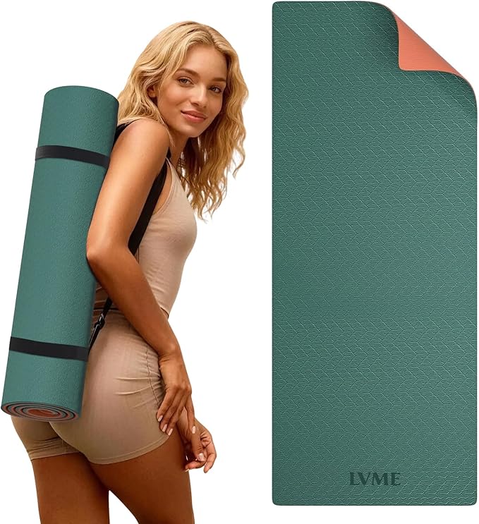 Extra Thick Yoga Mat -0.4Inch(10mm),Non-Slip Yoga Mat, 72"x24" Exercise & Fitness Mat with Carrying Strap, Workout Mats for Yoga, Pilates and Floor Exercise