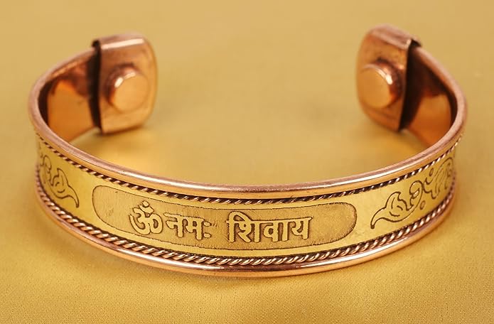 Copper Bracelet Tibetan Style. Hand Forged with Solid and High Gauge Copper for Women Men. Hindu Spiritual Message