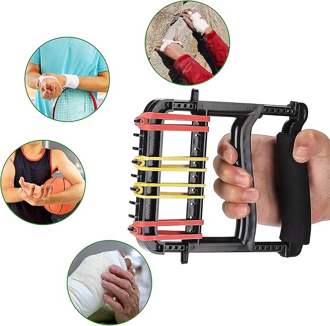 Hand Exerciser,Finger Exerciser and Hand Strengthener for Hands,Finger,Wrist,Forearms and Thumbs Therapy,Black
