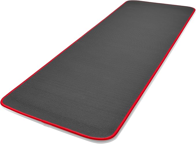adidas 10mm Extra Thick Training Mat with Carrying Strap and Non-Slip Textured Base - Cushioned Workout Mat for Home Gym, Floor Workouts, and Intense Exercises - Portable and Durable