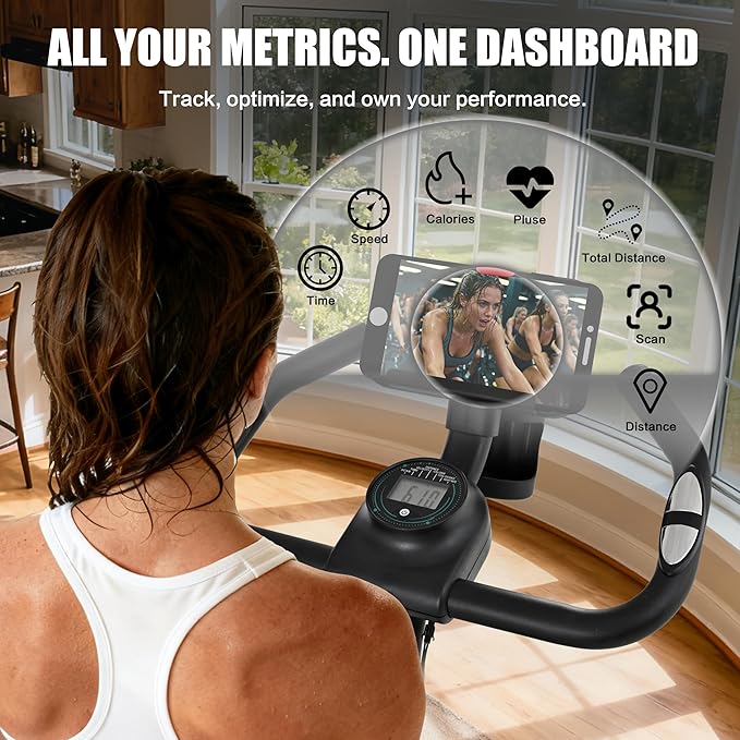 Exercise Bike Spinning Bike Stationary Bike Indoor Cycling Bicycle for Home Gym 300 lbs Weight Capacity Adjustable Seat/Handlebar for Office Cardio Workout, Orange