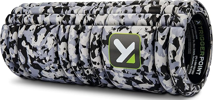 TriggerPoint Grid Foam Roller - Multi-Density Exterior, Rigid Core - Trusted by Therapists and Athletes - Standard Density, Includes Online Instructional Videos, 33cm, Grey Camo