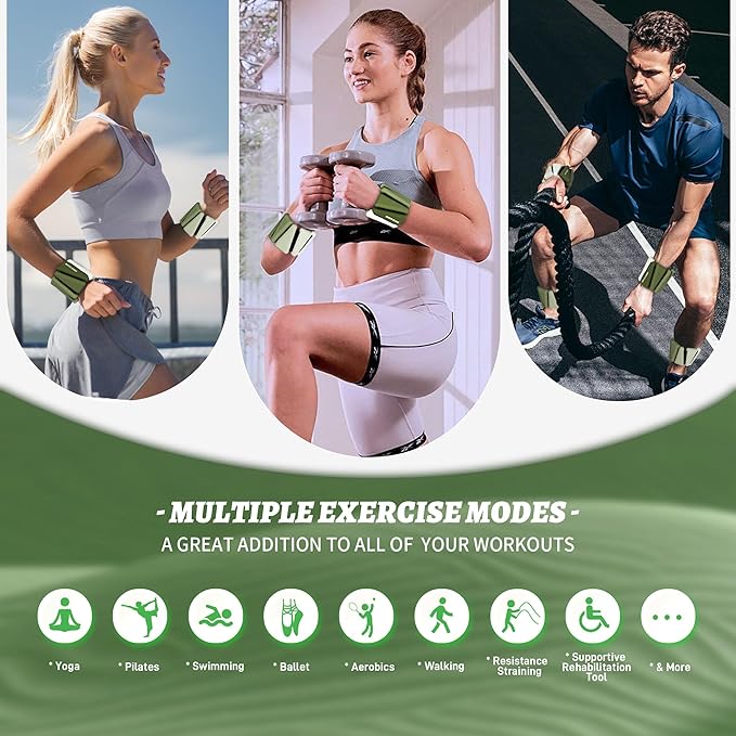 Ankle Weights for Women Wrist Weights Set of 2 (1 lb/2 lb Each) Adjustable Arm Leg Weight for Womens Men Suitable for Walking Swimming Running Pilates Yoga Gym