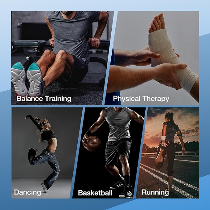 Ankle Balance Board - Premium Solid Birchwood Foot Strengthener for Stability, Sprained Ankle Recovery & Plantar Fasciitis Relief, Adjustable Axis & Sidekick Design for Athletes, Physical Therapy, & Posture Correction