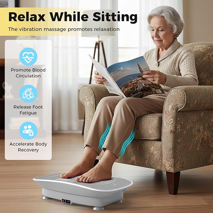 GYMAX Vibration Plate Exercise Machine, Vibration Plate with 10-Level Intensity, LED Display & Remote Control, Body Vibrating Plates Stand Shaking Platform Fat Burning Machine
