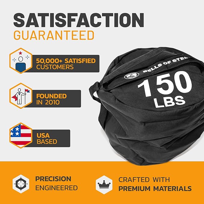 Strongman Sandbag for Working Out [Bells of Steel] Fitness Sand Bag Sacks, Commercial and Home Gym Sand Bags for Weight Training with Handles for Workout