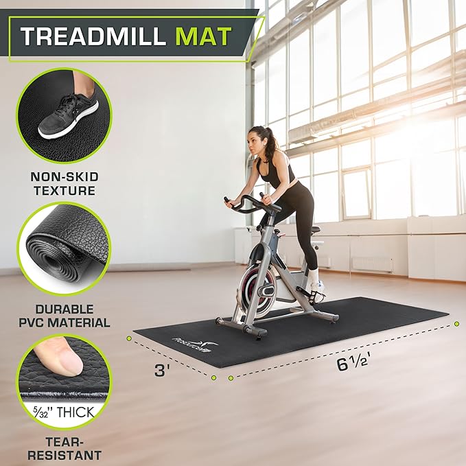 ProsourceFit Exercise Equipment & Treadmill Mat High Density PVC Floor Protector, 3 x 6.5-feet